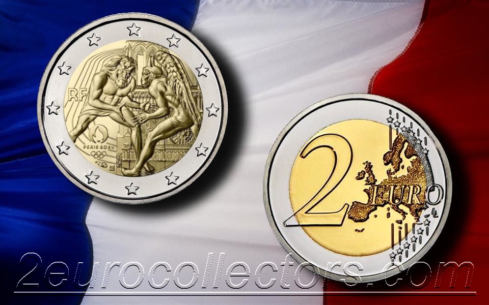 France 2€ 2024 Olympic Games Paris 2024 (Hercules) (5 coincards) 2